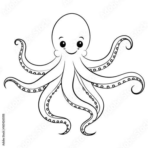 Seafood octopus icon transparent background