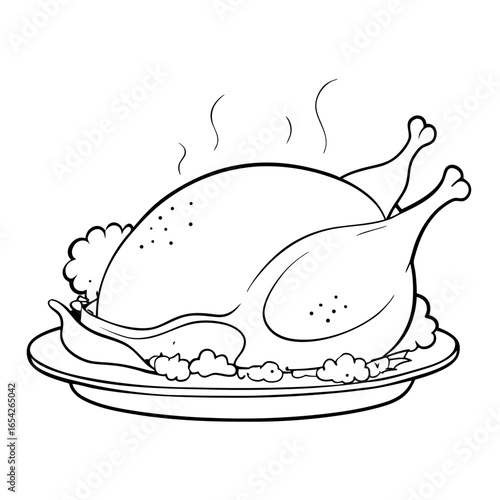Meat and fish roast turkey icon transparent background