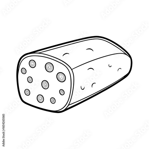 Meat and fish salami icon transparent background