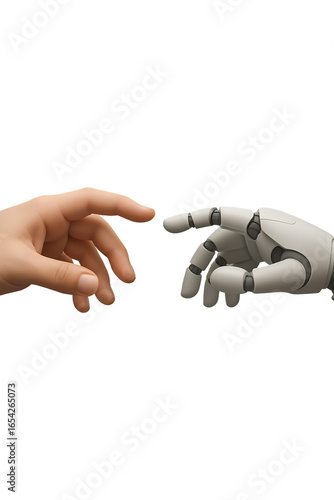3d Human hand and robot hand High quality Realistic image