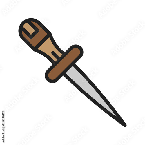 Bradawl icon vector image. Suitable for mobile apps, web apps and print media.