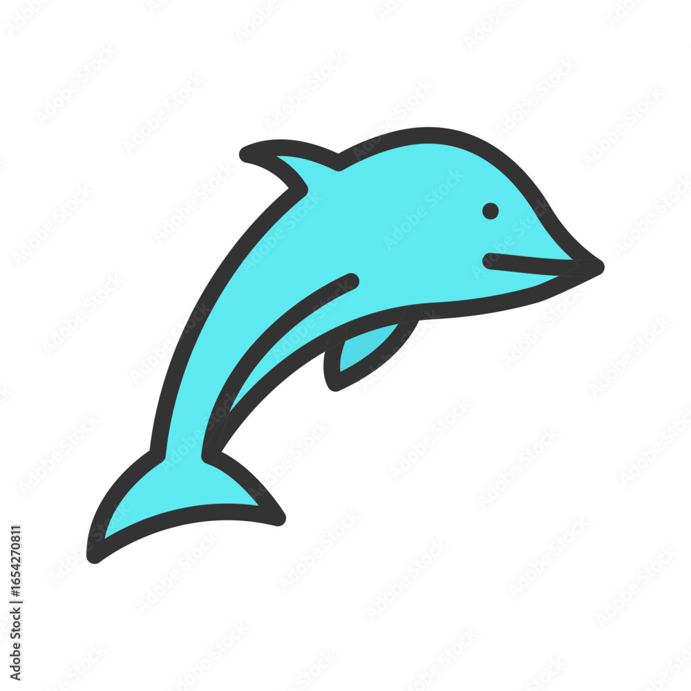Fototapeta premium Dolphin icon vector image. Suitable for mobile apps, web apps and print media.