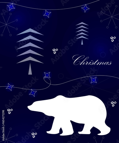 Christmas card with polar bear