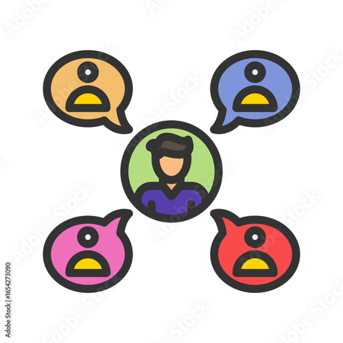 Sociable icon vector image. Suitable for mobile apps, web apps and print media.