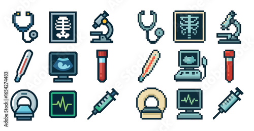 Medical Pixel Art Icons