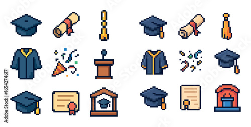 Education Pixel Icons
