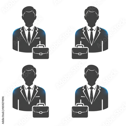 set of business people