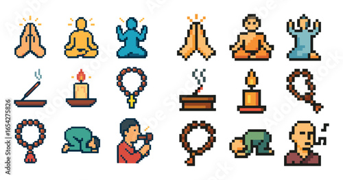 Spirituality Pixel Icons