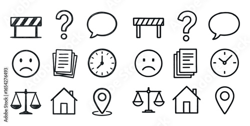 Emigration Challenges Icons