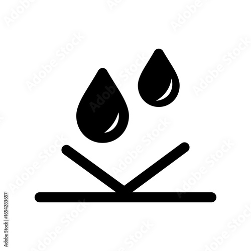icon vector illustration of water resistant or water repellent surface or material