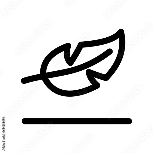 icon vector illustration of a lightweight soft feather