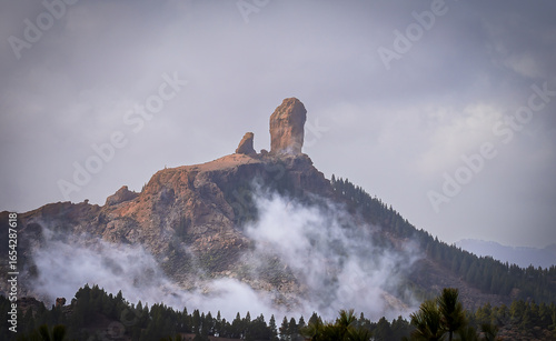 Landscape with Roque Nublo, Gran Canaria, Canary Islands, Spain