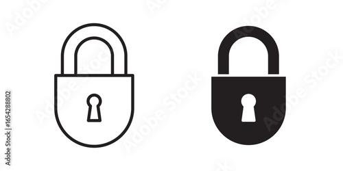 Lock closed icon Vector illustration stroke and fill on white background.