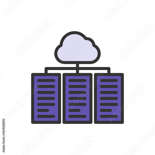 Data Center icon vector image. Suitable for mobile apps, web apps and print media.