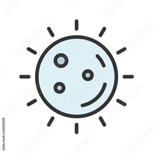 Moon Shine icon vector image. Suitable for mobile apps, web apps and print media.