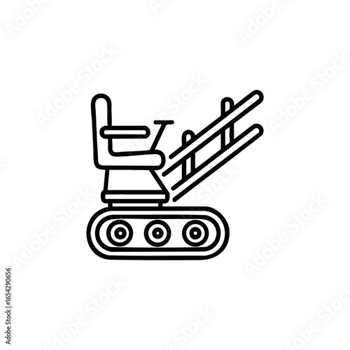 Stair climbing wheelchair icon for disabled accessibility