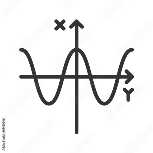 Cosine Graph icon vector image. Suitable for mobile apps, web apps and print media.