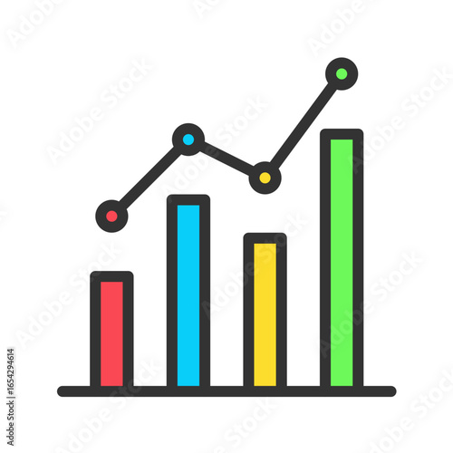 Statistics icon vector image. Suitable for mobile apps, web apps and print media.