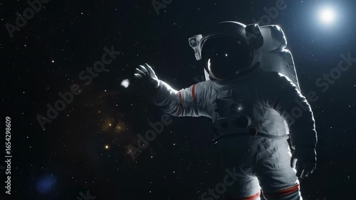 astronaut floating in space - An astronaut floats in the vastness of space, surrounded by distant stars and galaxies, capturing the essence of exploration and the mysteries of the universe