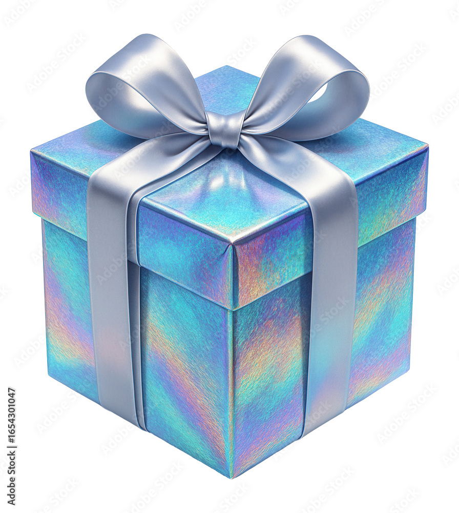 Obraz premium Holographic gift box illustration.