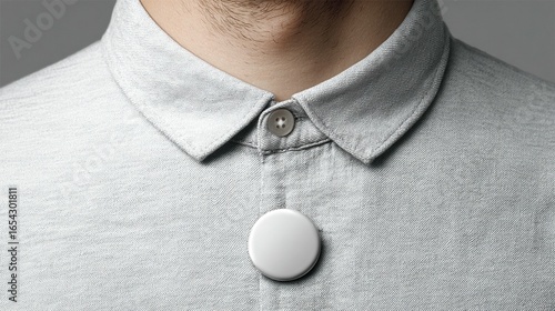 Light gray shirt with collar device