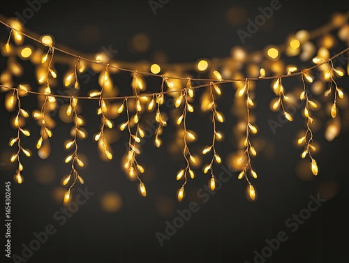 Warm, golden string lights cascading down