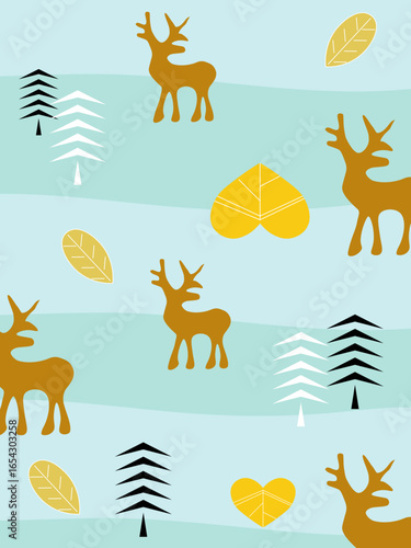 Christmas greeting card with deer
