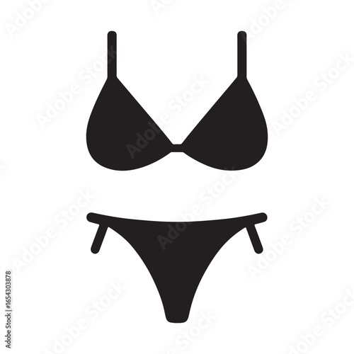 Bikini Icon Swimwear Underwear Lingerie Beachwear Vector Illustration