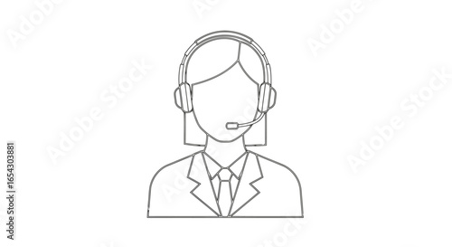 Illustration of a customer service representative with a headset isolated on white background