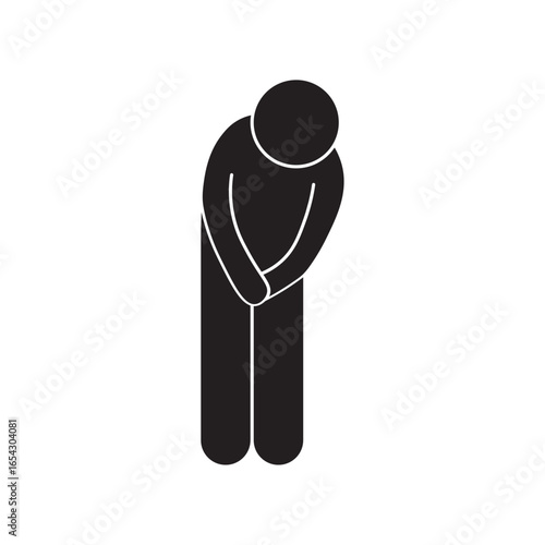 flat icon vector of a person with a welcoming gesture by bowing
