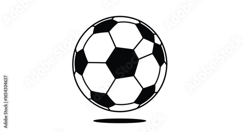 Soccer ball with black and white pattern isolated on white background for sports