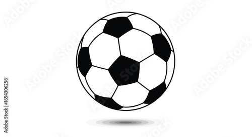 Classic black and white soccer ball for sports isolated on white background