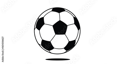 Black and white soccer ball isolated on white background for sports equipment