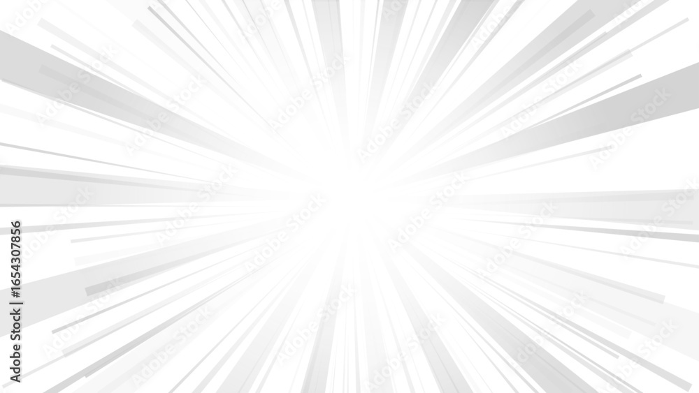 light gray and white sunburst background vector design. Vector background with retro rays .sunburst pattern background. Fast speed lines on white background