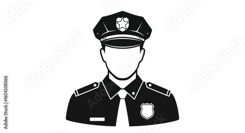 Illustration of a police officer in uniform isolated on white background