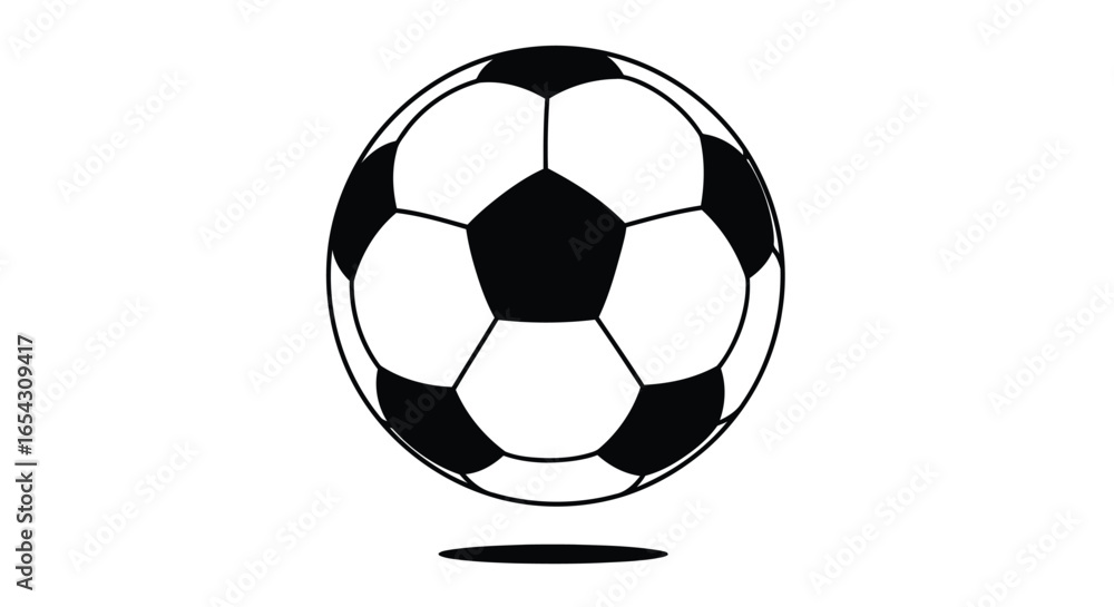 Fototapeta premium Classic soccer ball with black and white pattern isolated on white background