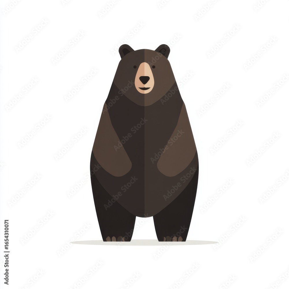 Fototapeta premium Bear Animal Flat Icon Minimal Design