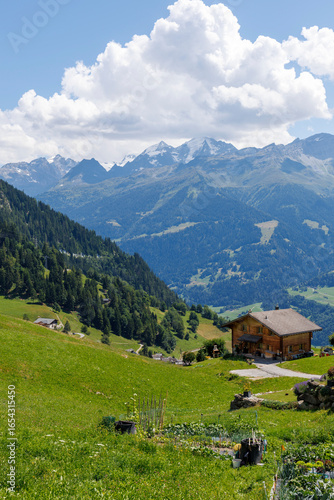 Landscape of Verbier in Switzerland during the summer season