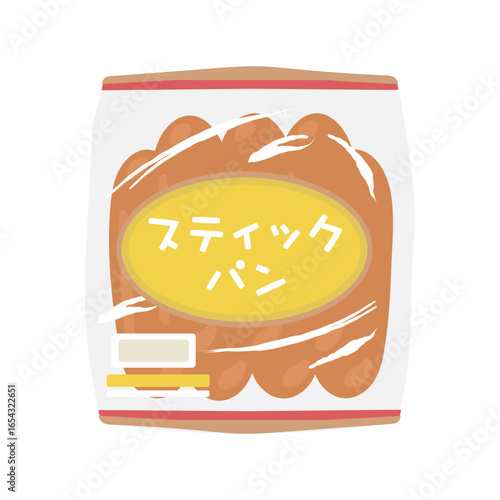 袋に入ったスティックパン　イラスト