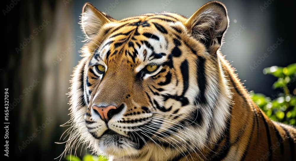 Fototapeta premium Intense Bengal Tiger Headshot with Dramatic Backlight