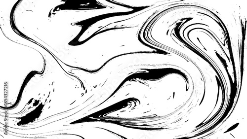 Abstract marble distorted monochrome background. Vector ink liquid creative psychedelic pattern. twirl bend dimension swirl line illustration background and marble