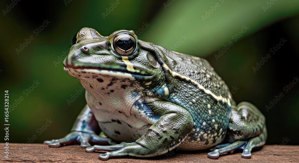 Majestic Goliath Frog Eye-Level with Hyper-Realistic Texture Majestic Goliath Frog Eye-Level with Hyper-Realistic Texture