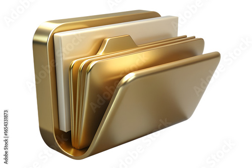 Wallpaper Mural Photo of golden folder with documents isolated on transparent background Torontodigital.ca