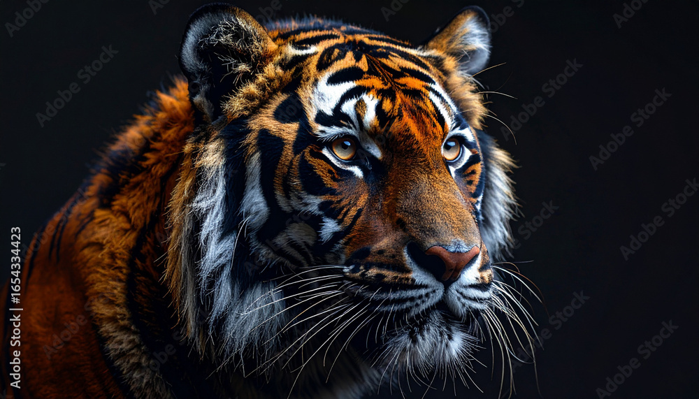 Naklejka premium cute animal portrait on black background