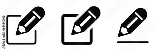 Edit line icon set vector
