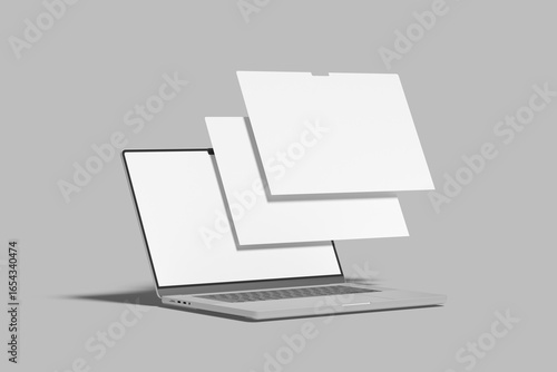 Laptop website presentation blank mockup