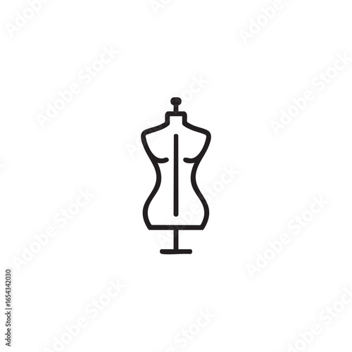 A simple line drawing of a female mannequin torso.