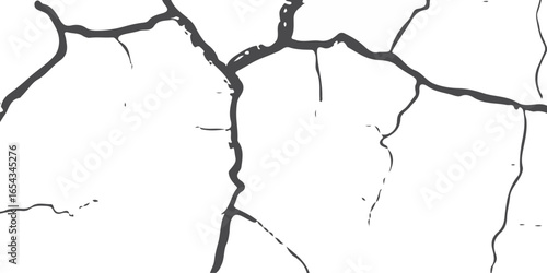 a black and white vintage of cracked concrete scribble effect, old wall background crack vector, grunge texture, Fractured texture grounded.