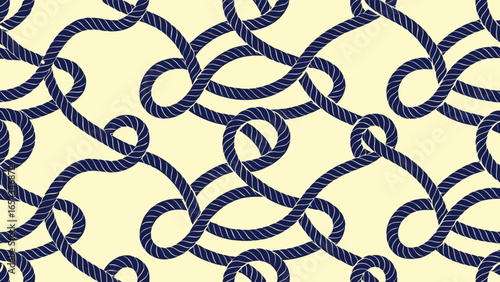 White background featuring a detailed nautical rope pattern, emphasizing a coastal and seafaring aesthetic..eps