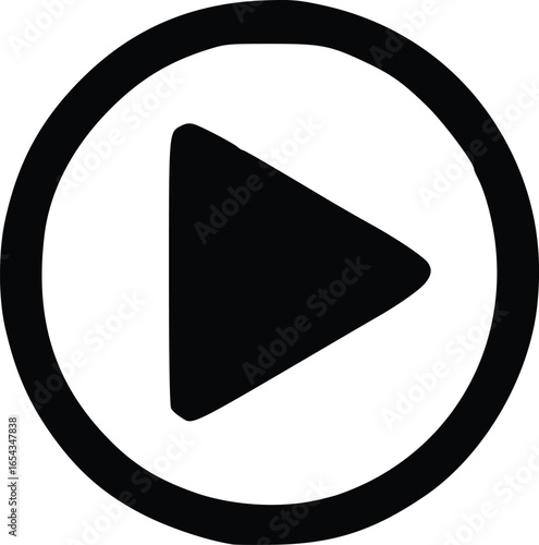 Black play button icon within a circle, simple media player symbol.
